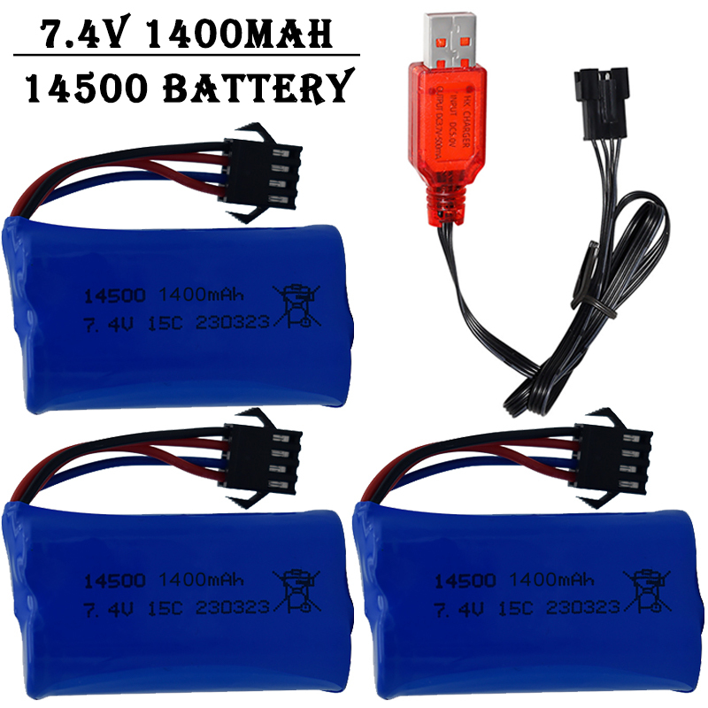 Drone Battery Li-Ion - 7.4V 1400mAh 14500 Lityum İyon Pil/SM4P