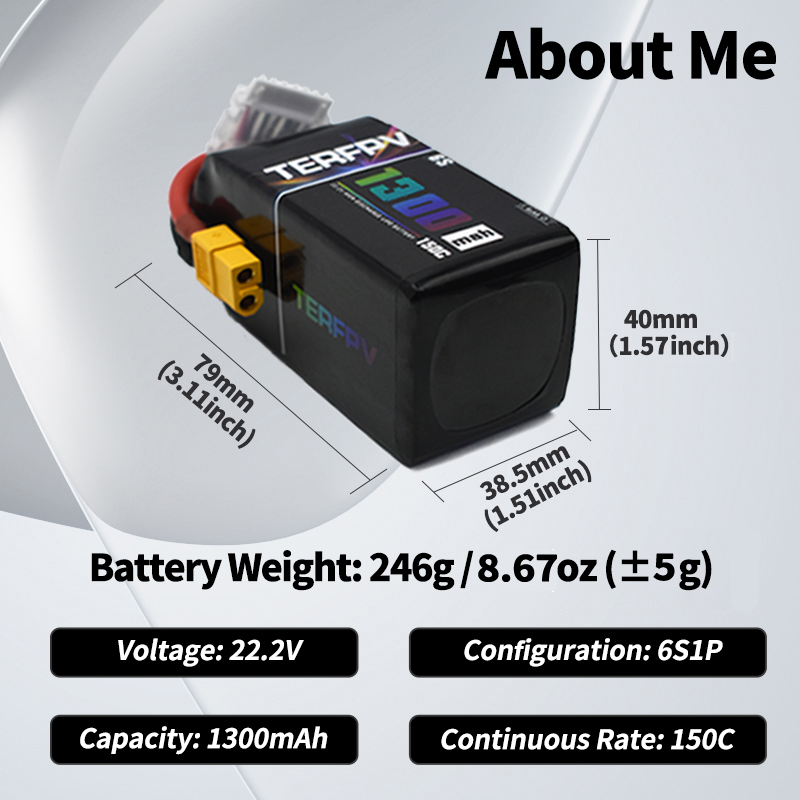 TERFPV Lipo Pil 6S 22.2V 1300/ - Drone Battery Lipo incelemesi ve fiyatı